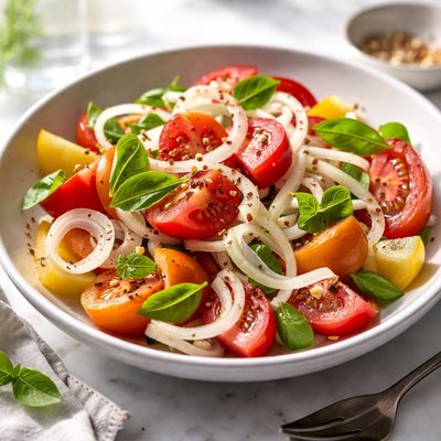 Image of Vidalia Onion Tomato and Basil Salad