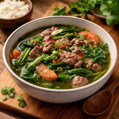 Image of Vietnamese Beef and Spinach Soup