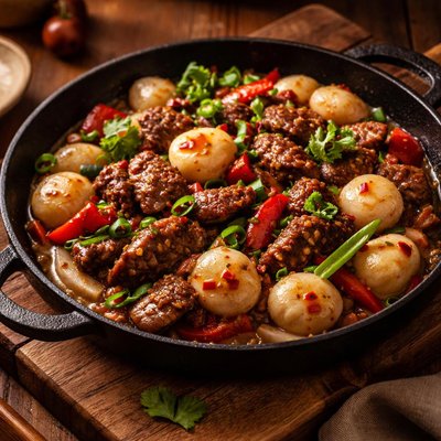 Image of Vietnamese Beef Stir Fry with Lychees