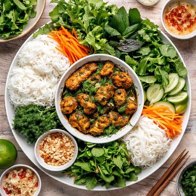 Image of Vietnamese Grilled Catfish with Noodles Cha Ca