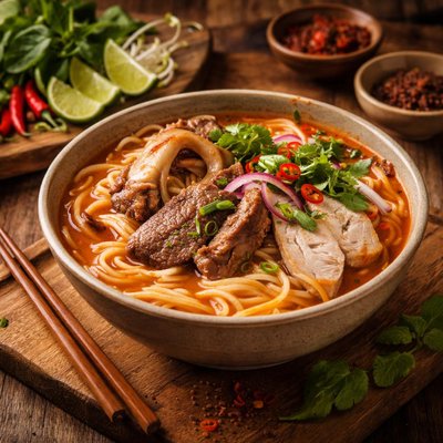 Image of Vietnamese Hue Noodle Soup Bun Bo Hue