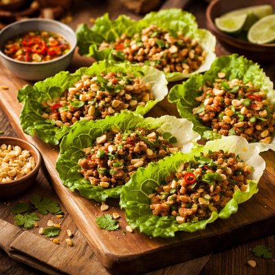 Image of Vietnamese Pork and Scallion Lettuce Wraps