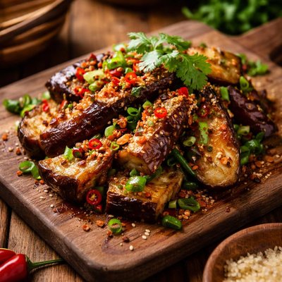 Image of Vietnamese Salt and Pepper Eggplant
