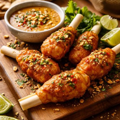 Image of Vietnamese Shrimp Pops with Peanut Sauce