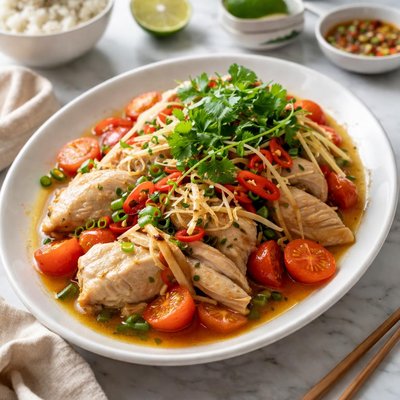 Image of Vietnamese Steamed Chicken with Tomatoes