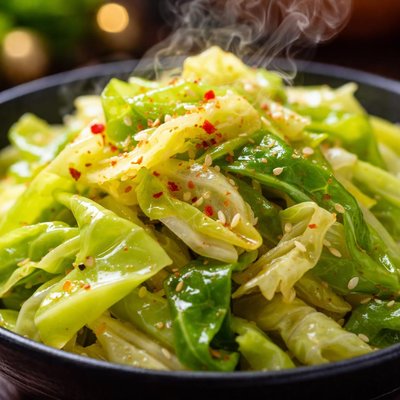Image of Vinegar Slithered Green Cabbage