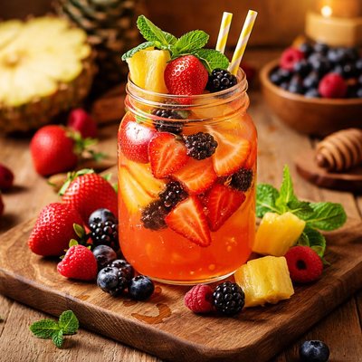 Image of Vitamin C Cocktail Pineapple Strawberries and Various Berries