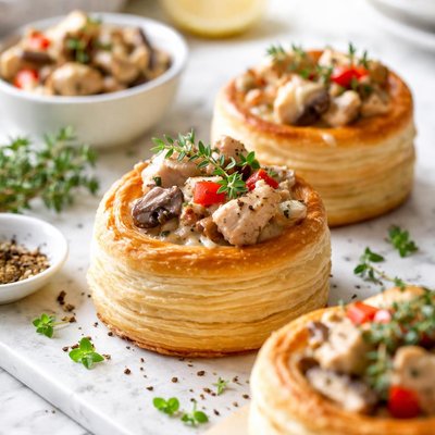 Image of Vol Au Vent with Chicken Mushrooms and Pepper