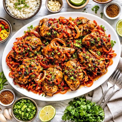 Image of Voodoo Chicken with Sweet and Sour Onions Robin Miller