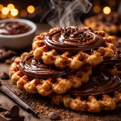 Image of Waffle Iron Cookies with Chocolate Frosting