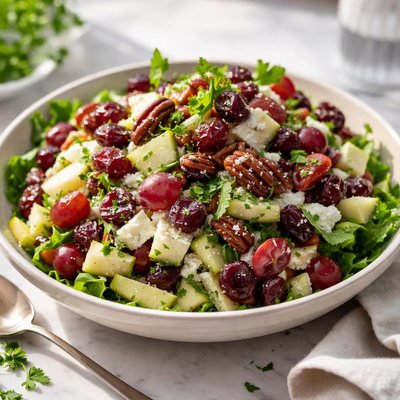 Image of Waldorf Salad with Tart Cherries Grapes and Candied Pecans