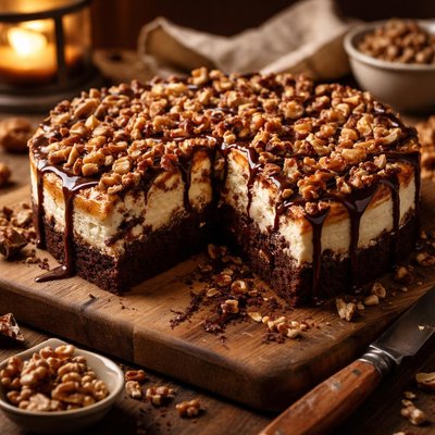 Image of Walnut Brownie Cheesecake