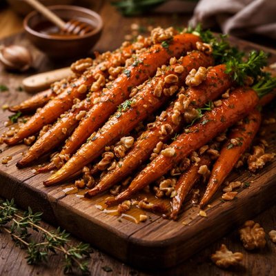 Image of Walnut Carrots with Honey Glaze