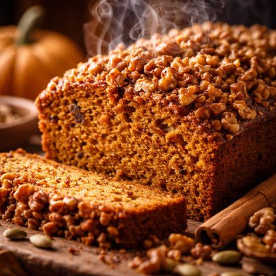 Image of Walnut Coated Spicy Pumpkin Bread