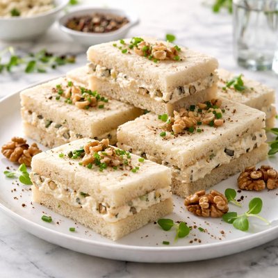 Image of Walnut Cream Cheese Finger Sandwiches