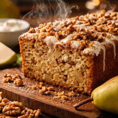 Image of Walnut Pear Sour Cream Cake