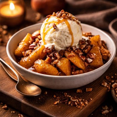 Image of Warm Apples and Ice Cream