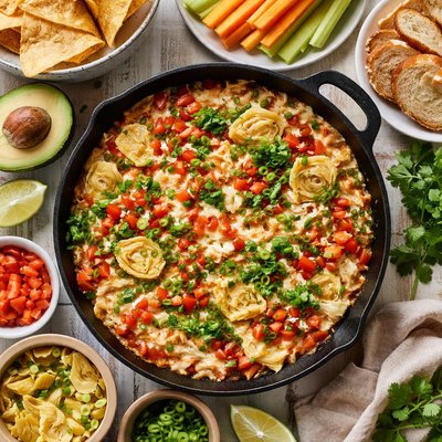 Image of Warm Artichoke and Salsa Dip