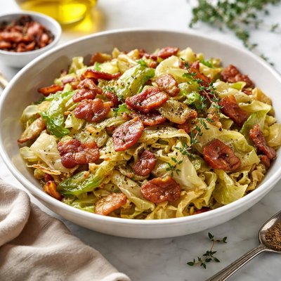 Image of Warm Cabbage with Bacon and Thyme