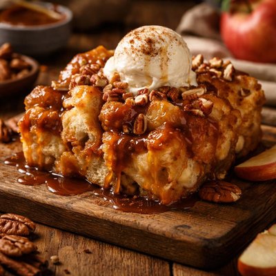 Image of Warm Caramel Apple Bread Pudding