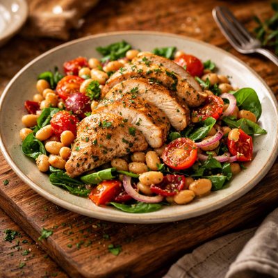 Image of Warm Chicken and White Bean Salad Diabetic