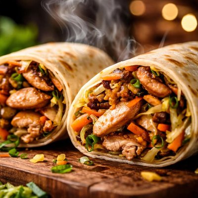 Image of Warm Chicken Mu Shu Wraps
