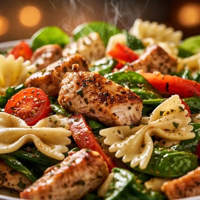 Image of Warm Chicken Salad with Bows