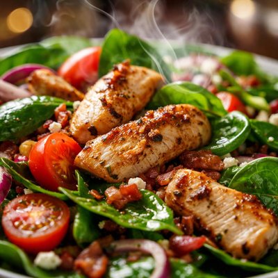 Image of Warm Chicken Spinach Salad