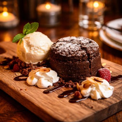 Image of Warm Chocolate Cake Bridges Restaurant Danville Ca