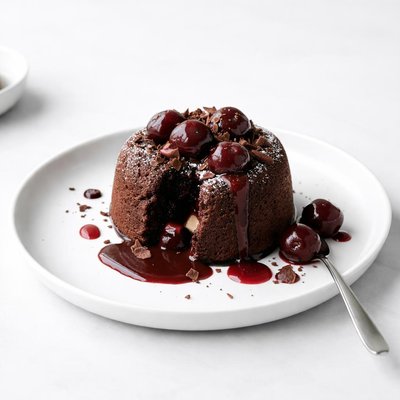 Image of Warm Chocolate Cherry Pudding