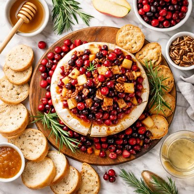 Image of Warm Cranberry Apple Glazed Brie