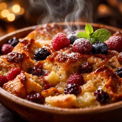 Image of Warm Fruited Bread Pudding