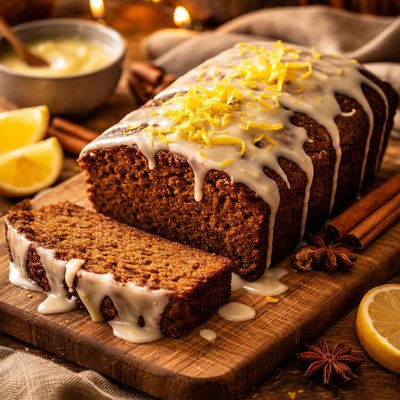 Image of Warm Gingerbread with Lemon Glaze