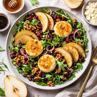 Image of Warm Goat Cheese Salad with Pear