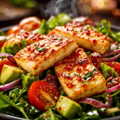 Image of Warm Halloumi Salad with Chilli Dressing
