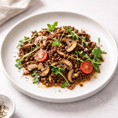 Image of Warm Lentil Salad with Mushrooms