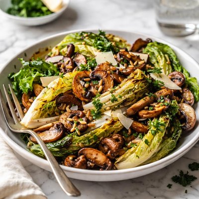 Image of Warm Mushroom and Romaine Salad