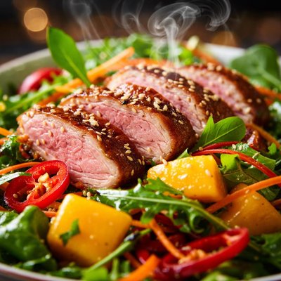 Image of Warm Oriental Duck and Mango Salad
