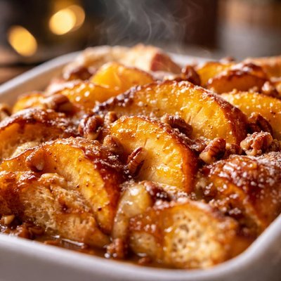 Image of Warm Peach French Toast Bake
