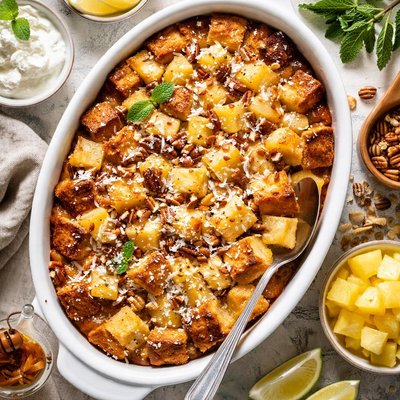 Image of Warm Pineapple Bread Pudding