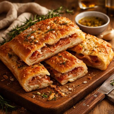 Image of Warm Proscuitto Stuffed Foccacia