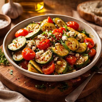Image of Warm Salad of Zucchini and Tomato