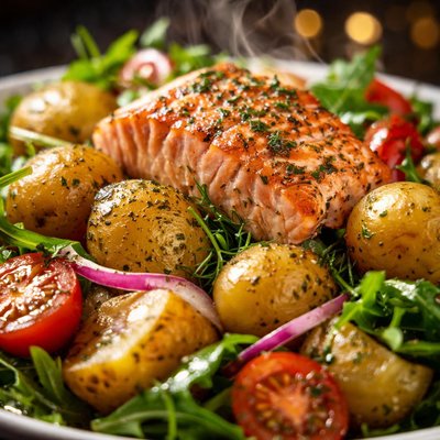 Image of Warm Salmon and Potato Salad