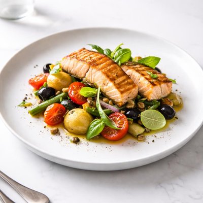 Image of Warm Salmon Salad a La Provencal