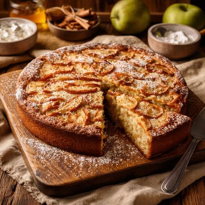 Image of Warm Sour Apple and Buttermilk Torte