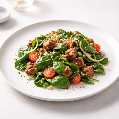 Image of Warm Spinach and Sausage Salad