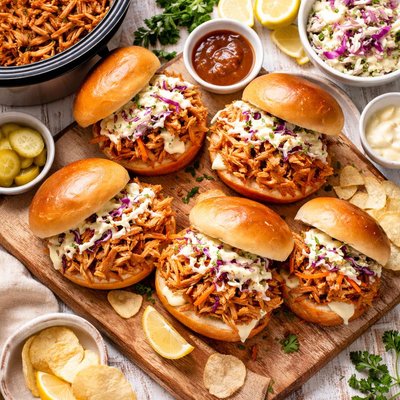 Image of Warmed Chicken Sandwiches Crock Pot or Oven