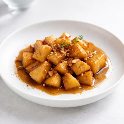 Image of Warmed Cinnamon Apples Caramel Cider Sauce