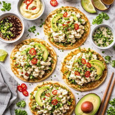 Image of Wasabi Crab on Green Onion Pancakes