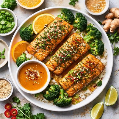 Image of Wasabi Crusted Salmon with Orange Ginger Sauce